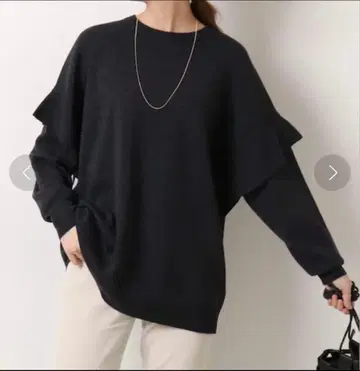 스픽 앤 스팬 소매 프릴 니트 플레어 슬리브 풀오버