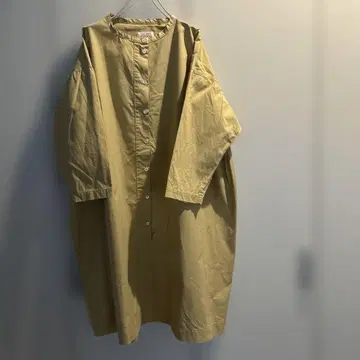 갤레고 스포츠 코튼 체크 원피스 베이지 긴팔