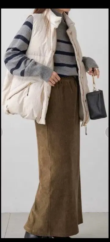 스트레치 코듀로이 스커트