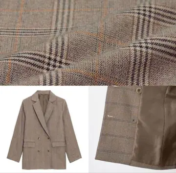 GU 더블 브레스트 테일러드 체크 자켓 L