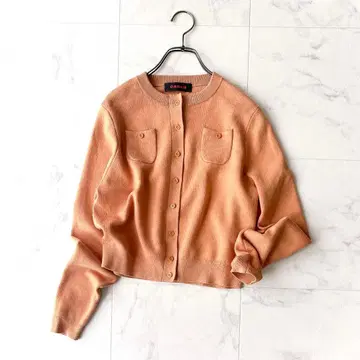 인기 캬바쿠라 코튼 캐시미어 크루넥 가디건 XS 오렌지 베이지