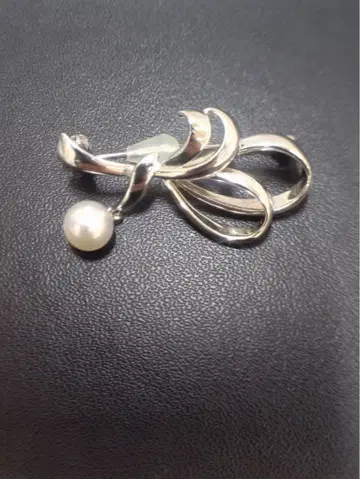 MIKIMOTO 실버 브로치 화이트 펄 직경 6.56mm