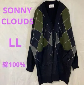[ 써니클라우드 ] 루즈핏 아가일 무늬 (LL) 가디건 (면 100%)