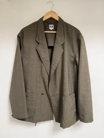 AIE 브라운 체크 무늬 테일러드 자켓 M