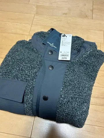 GU 엔지니어드 가먼츠 보아 플리스 스냅 후드티 S 그레이