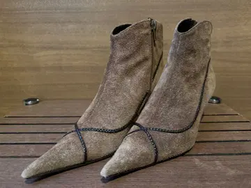 스페인산 [ FOSCO ] 브라운 스웨이드 포인트 숏부츠 5.5힐