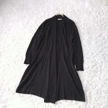 르 쿠르 블랑 프론트 오픈 롱 가디건 울 S 울 블렌드 블랙