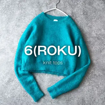 6(ROKU) 인기 완판 모헤어 울 니트 블루그린 J27