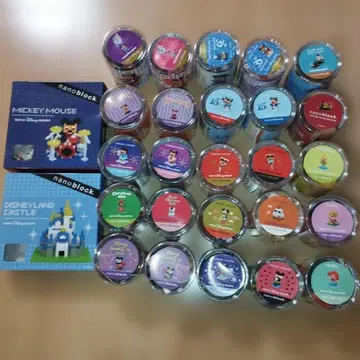 디즈니 나노블록 묶음 판매 중고와 미개봉 27종 세트