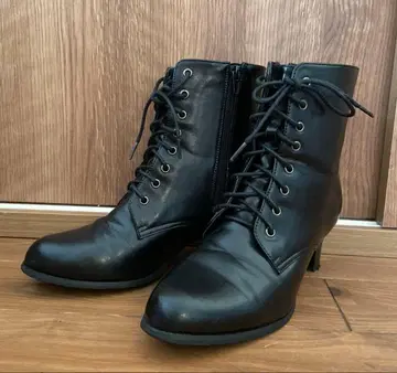 하카마 졸업식 부츠 레이스업 부츠 24cm 블랙