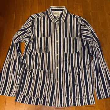 페로우즈 스트라이프 커버올 네이비/화이트/브라운