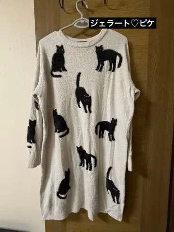 GELAT PIQUE 고양이 패턴 룸웨어