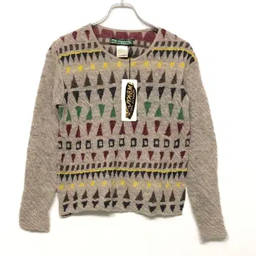 새상품 M.&KYOKO 레트로 모드 리버서블 자카드 보더 니트