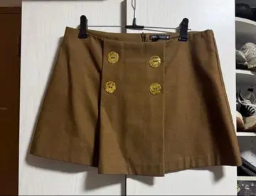 ZARA 브라운 더블 버튼 미니 스커트