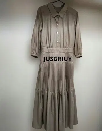 저스길리티 베이지 셔츠 원피스