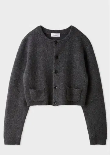 MIESROHE 샤기 컴팩트 가디건 차콜 그레이