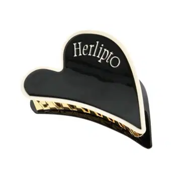 Her lip to Bicolor Heart Hair Clip 블랙