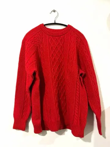 [새상품급] WILD LIFE TAILOR 케이블 니트 빨간색 M 사이즈