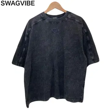 SWAGVIBE 페이드감 여성용 원포인트 로고 자수 티셔츠 L