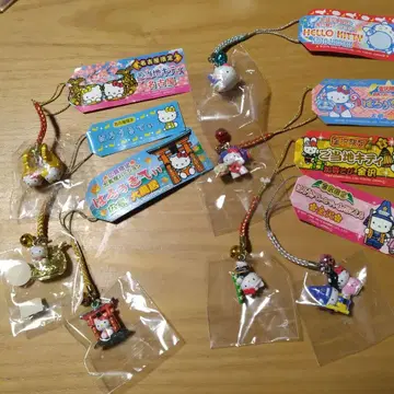 지역 한정 키티 스트랩 7종 세트 헬로키티 가나자와 나고야 등