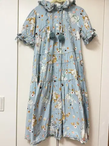 핑크하우스 쿠키 래빗 미디 원피스 하카