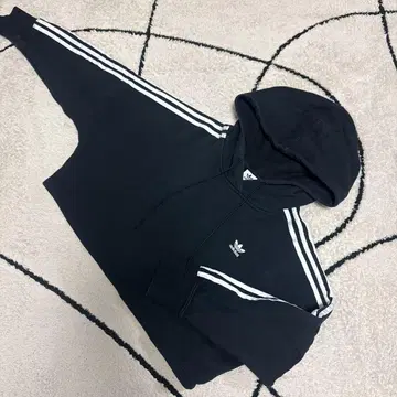 adidas 크롭 후드티 블랙