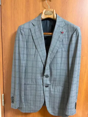 ISAIA 그레이 체크 비즈니스 정장 size44 150s