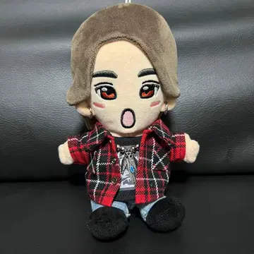 인형 옷 체크 셔츠 (빨간색)