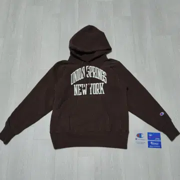 Champion 리버스 위브 후드티 브라운 M 파랑 택 뉴욕