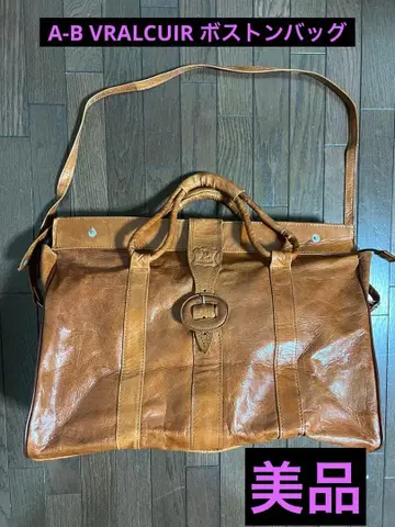 A-B VRALCUIR 천연 가죽 여행용 보스턴 백