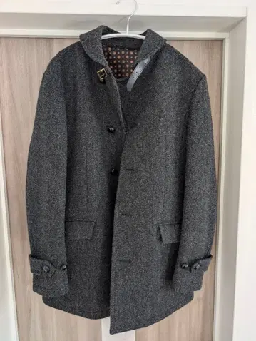 울 혼방 더블 브레스트 자켓 그레이