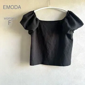 [ EMODA ] 에모다 퍼프 슬리브 상의 스퀘어 넥 숏 기장 슬림