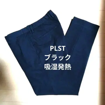 PLST 흡습 발열 테이퍼드 슬랙스 블랙 L