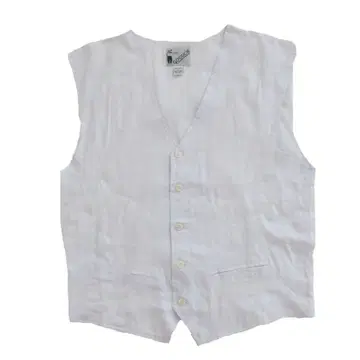미사용품 구치 GOOUCH 린넨 100% 화이트 베스트 L