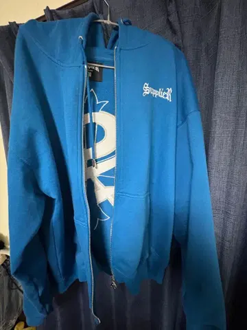 SupplieR 풀 집업 후드티 파랑