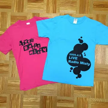 시모노 히로 카지 유키 Radio misty 공개 녹음 기념 T셔츠 2장