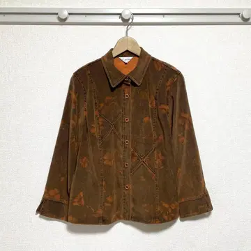 vi serino 꽃무늬 디자인 자켓 M 브라운 데미지풍 빈티지