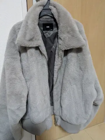 HARE 인조 모피 자켓 S 그레이