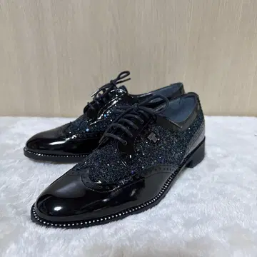 ANNA SUI 옥스퍼드 스타일 블랙 신발 글리터