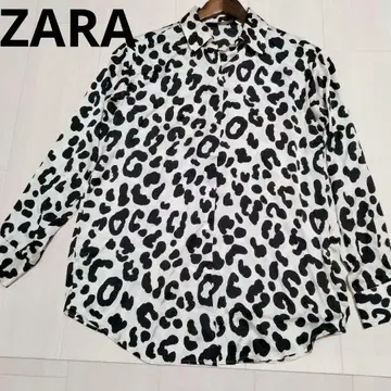 ZARA 달마시안 패턴 새틴풍 폴리에스테르 셔츠 XS