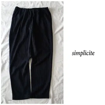 심플리시떼 [세탁 가능] 개더 스트라이프 팬츠