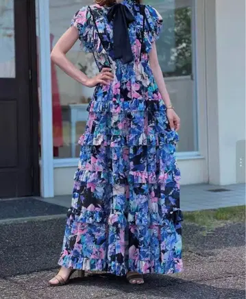 Sov. 쉬폰 티어드 롱 원피스