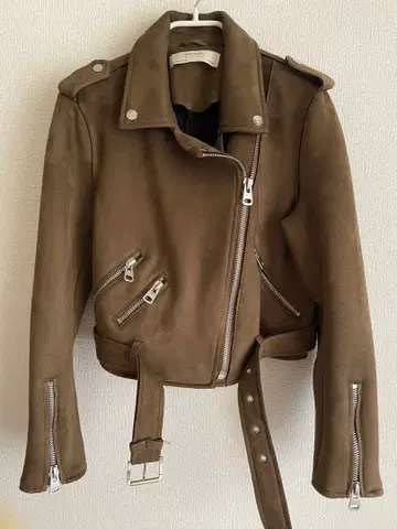 ZARA BASIC OUTERWEAR 페이크 스웨이드 라이더 자켓