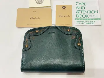 새상품 다코타 Dakota 가마구치 접이식 지갑 마고트 그린 천연 가죽