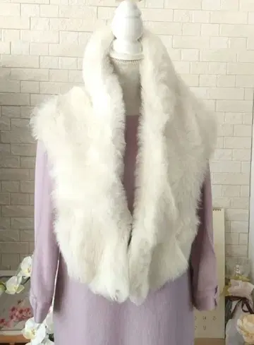 Calvin Klein 택 포함 리얼 무스탕 화이트 숄