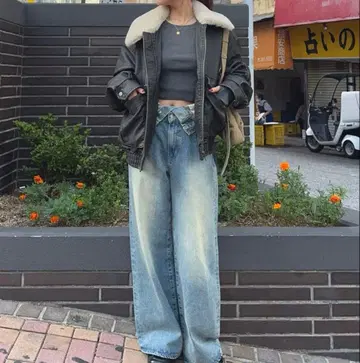 슬라이 페이크 레더 재킷