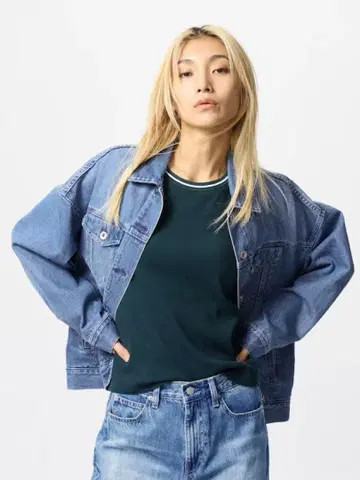 UNIQLO 데님 오버 사이즈 자켓