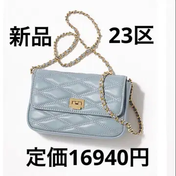 새상품 23구 Oggi 게재 퀼팅 숄더백 소가죽 핸드백 블루