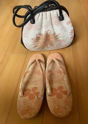 꽃무늬 일본 의류용 백과 일본 나막신 세트