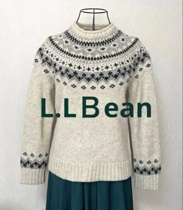 새상품급 L.L Bean 노르딕 무늬 스웨터 울 100%